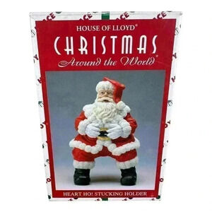 VTG SANTA House of Lloyd CHRISTMAS Around The World Heart HO! Stocking Holder 97